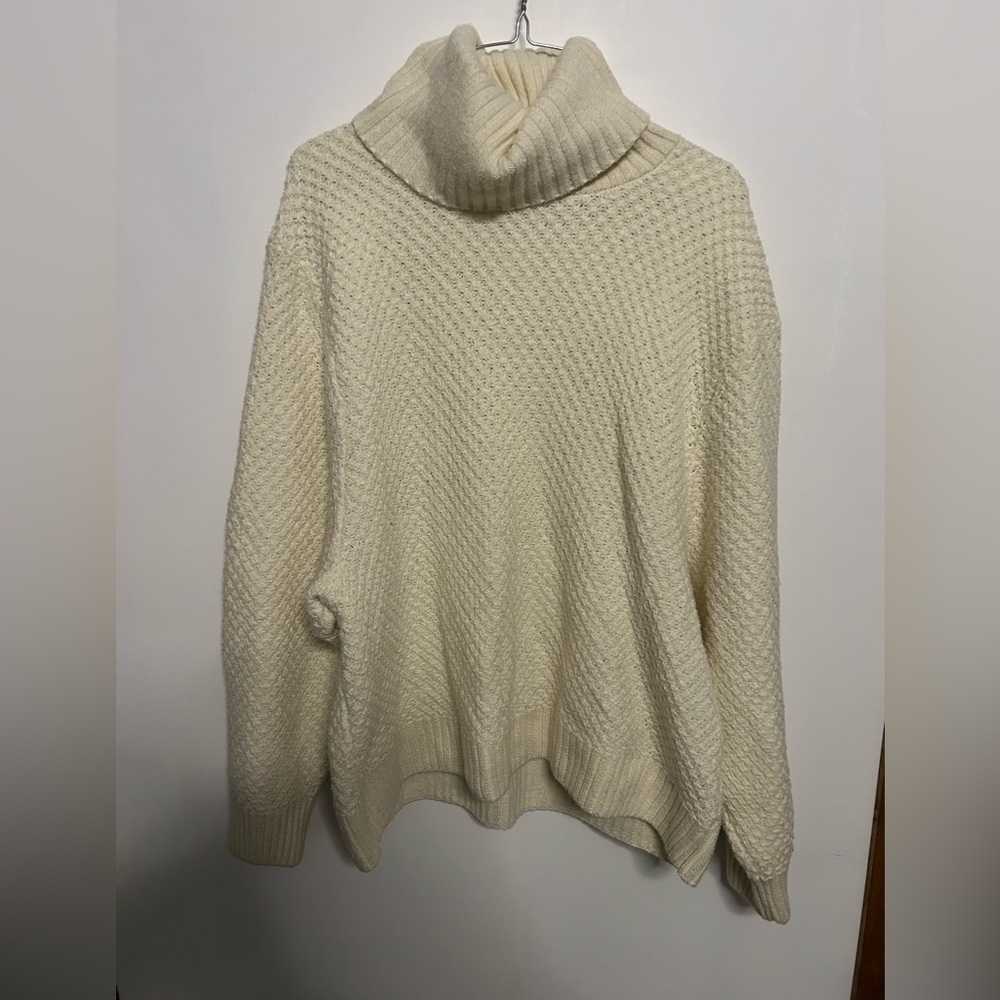 Denver Hayes Cream Cowl Neck Knit Oversized Baggy Style Sweater
